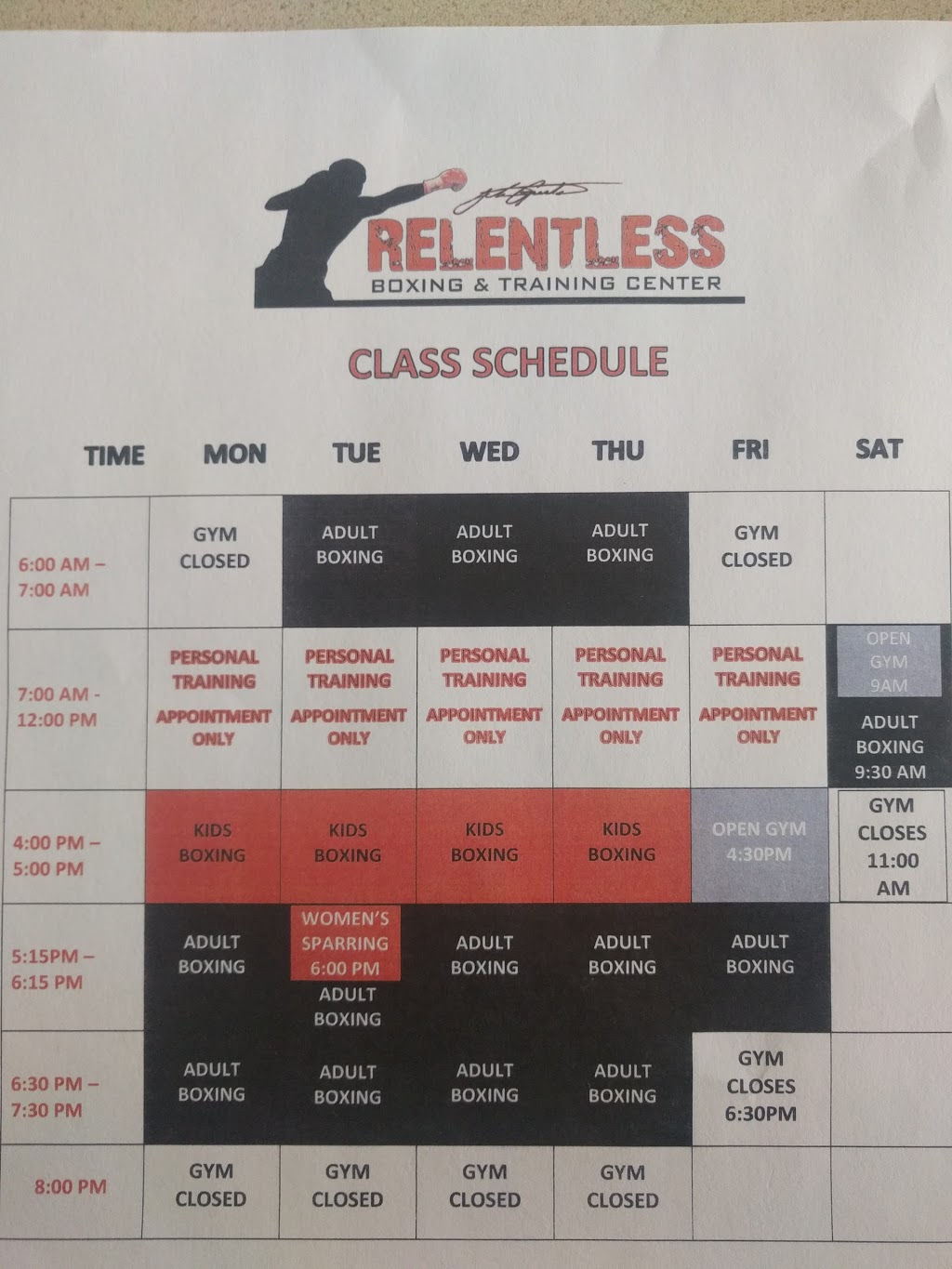 Relentless Boxing & Training Center | 2354 Calle Del Mundo, Santa Clara, CA 95054, USA | Phone: (408) 271-1910