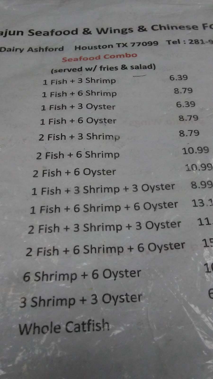 Cajun Seafood & Wings | 12281 S Dairy Ashford Rd, Houston, TX 77099, USA | Phone: (281) 988-6607