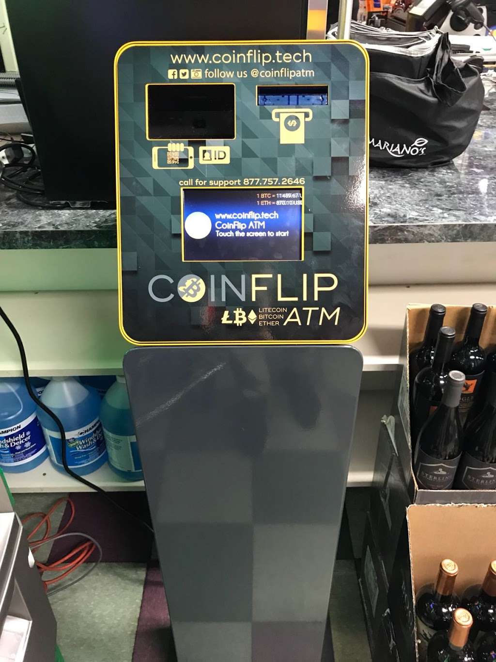 CoinFlip Bitcoin ATM | Tobacco & Liquor, 2450 US-12, Spring Grove, IL 60081, USA | Phone: (773) 800-0106