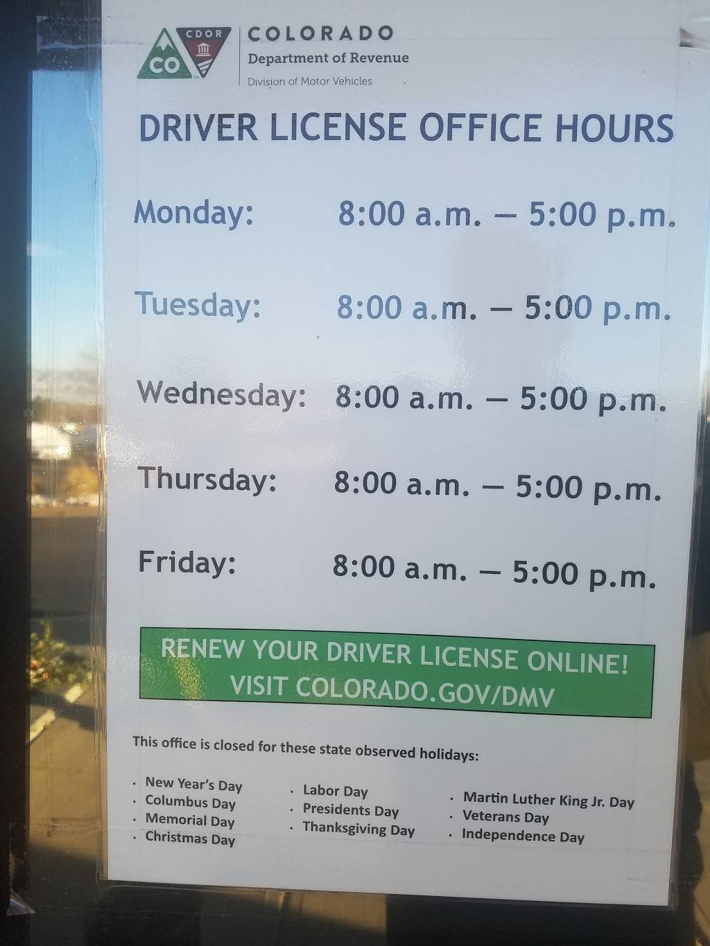 Littleton Department of Motor Vehicles | 311 E County Line Rd, Littleton, CO 80122, USA | Phone: (303) 205-5600