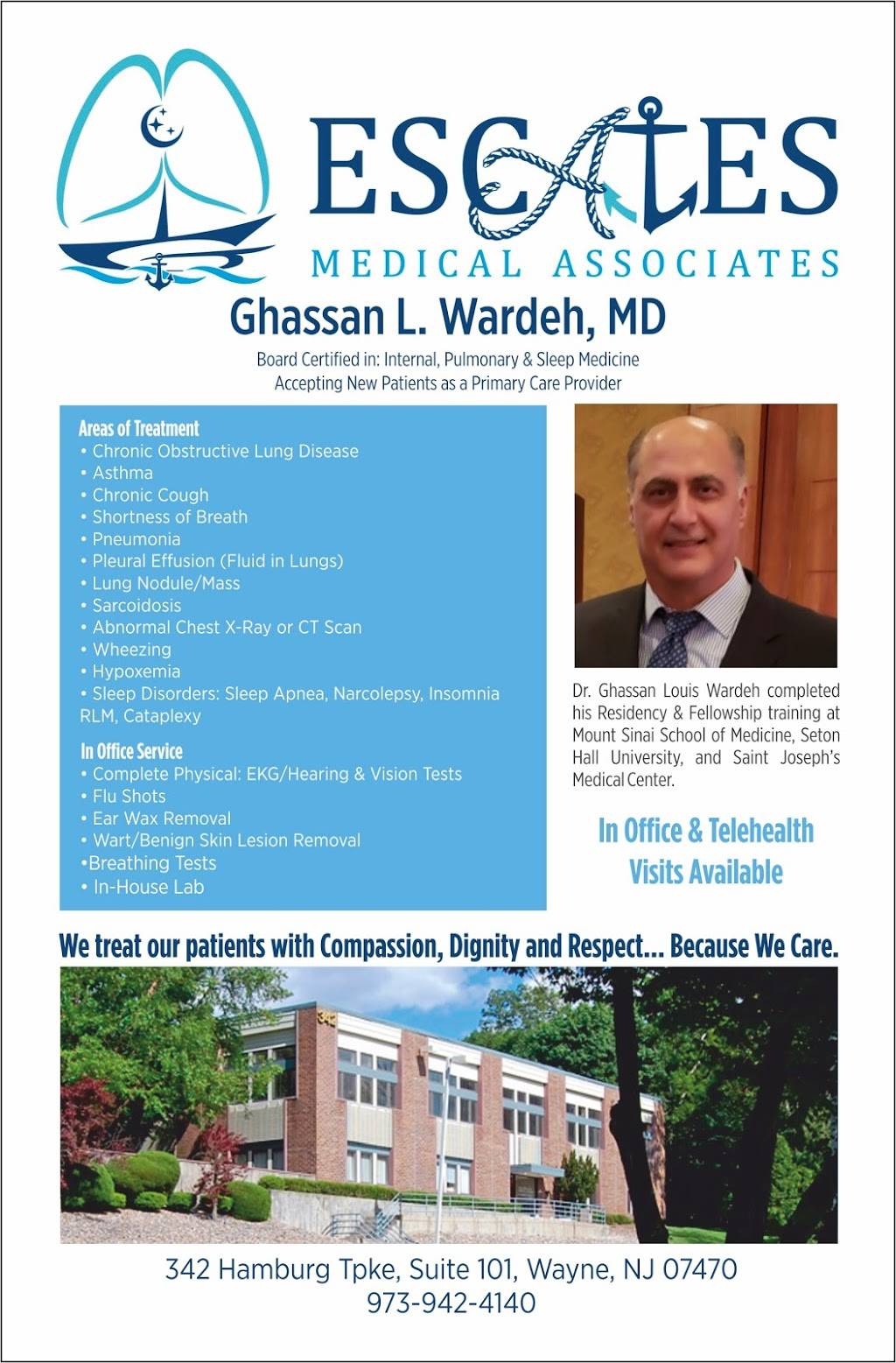 Ghassan L Wardeh, MD / Escales Medical Associates at Wayne, LLC | 342 Hamburg Turnpike Ste 101, Wayne, NJ 07470 | Phone: (973) 942-4140