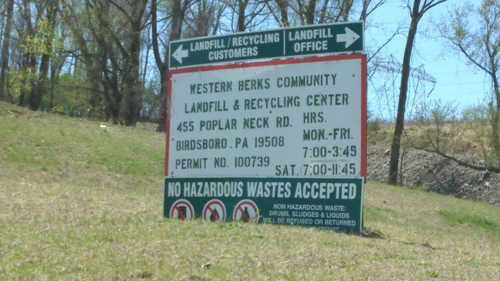 Western Berks Refuse Authority | 455 Poplar Neck Rd, Birdsboro, PA 19508, USA | Phone: (610) 375-2772