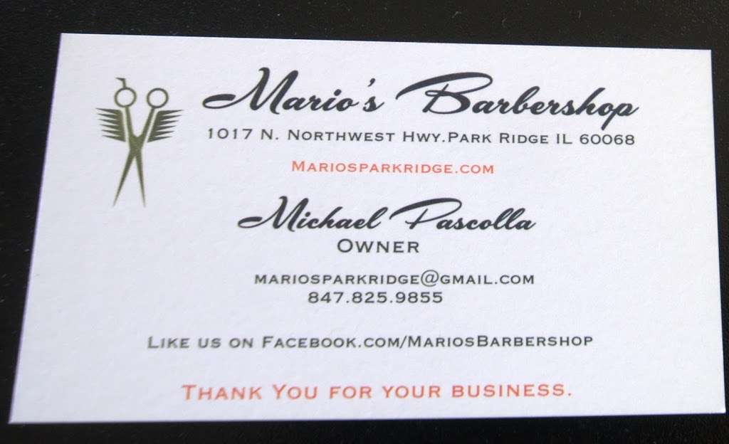 Marios Barber Shop | 1805, 1017 N Northwest Hwy, Park Ridge, IL 60068, USA | Phone: (847) 825-9855
