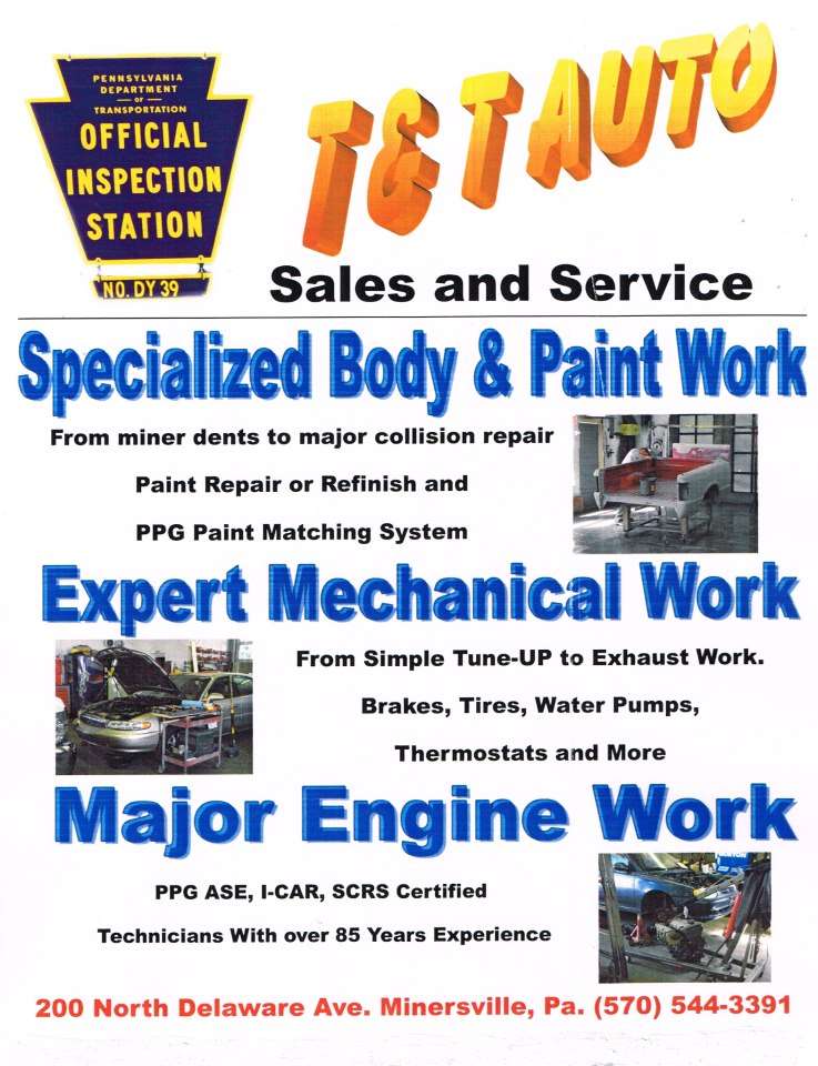 T & T Auto Sales and Service | 200 N Delaware Ave, Minersville, PA 17954, USA | Phone: (570) 544-3391