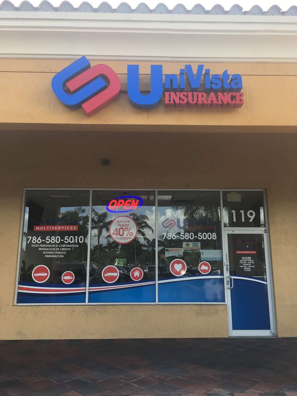 Univista Insurance | 18600 Northwest 87th Avenue Suite 119 Suite 119, Hialeah, FL 33015, USA | Phone: (786) 580-5008