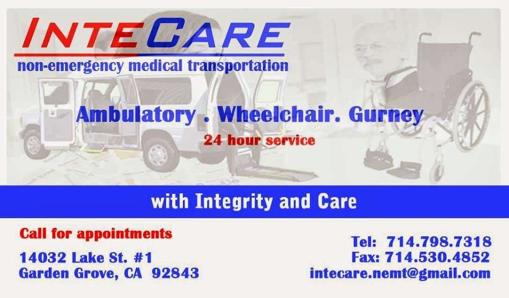 InteCare Non Emergency Medical Transportation | 8512 Westminster Blvd B, Westminster, CA 92683, USA | Phone: (714) 798-7318