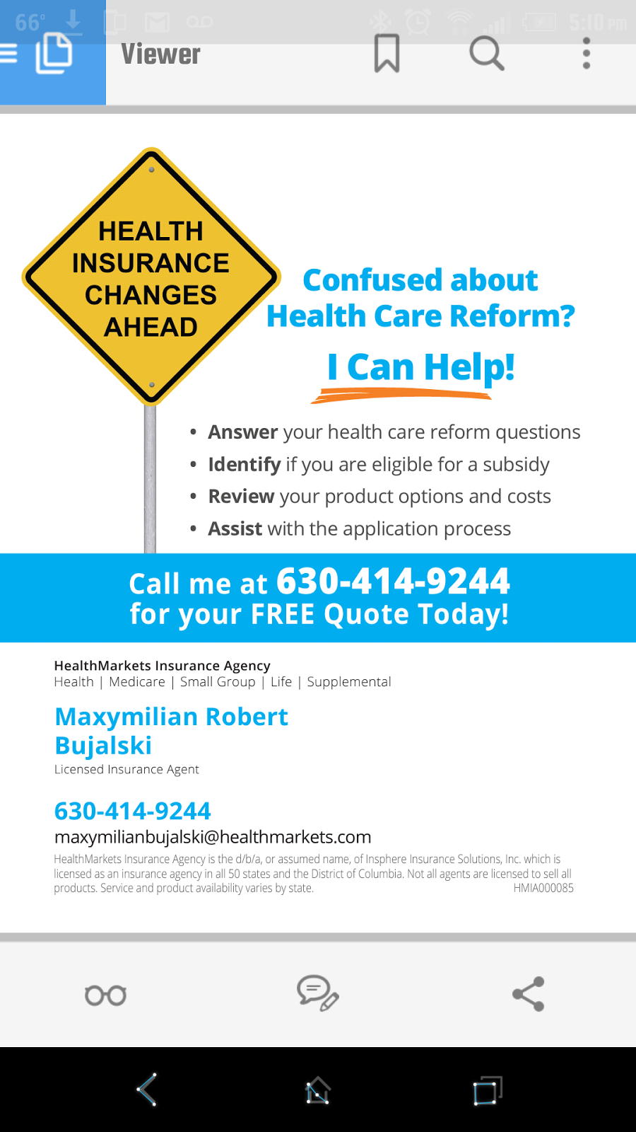 HealthMarkets Insurance: Maxymilian Robert Bujalski | 7418 W Belmont Ave, Chicago, IL 60634, USA | Phone: (630) 414-9244