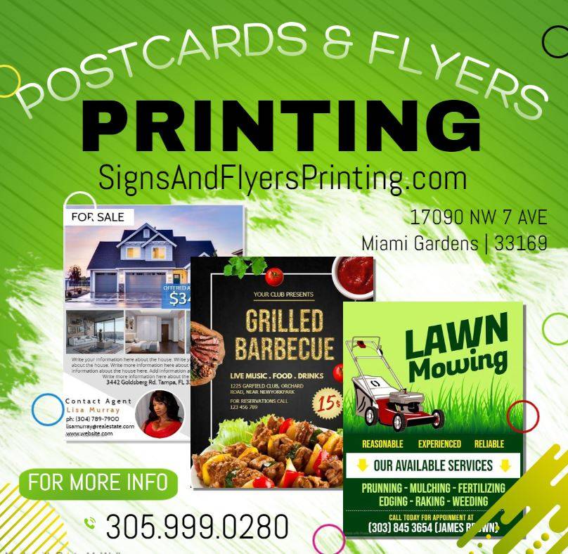 Signs And Flyers Printing | 17090 NW 7th Ave, Miami Gardens, FL 33169, USA | Phone: (305) 999-0280