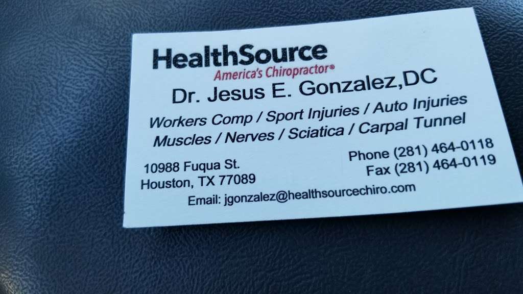 Gonzalez,DC Dr.Jesus E | 10988 Fuqua St, Houston, TX 77089, USA | Phone: (281) 464-0118