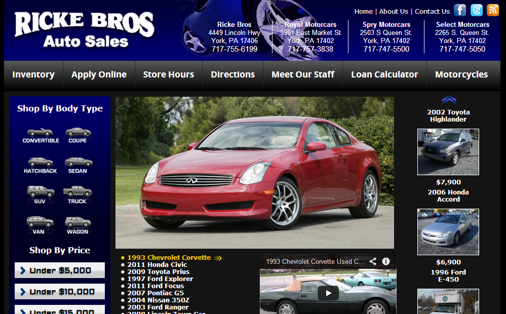 Ricke Bros Auto Sales | 4449 Lincoln Ave, York, PA 17406, USA | Phone: (717) 755-6199