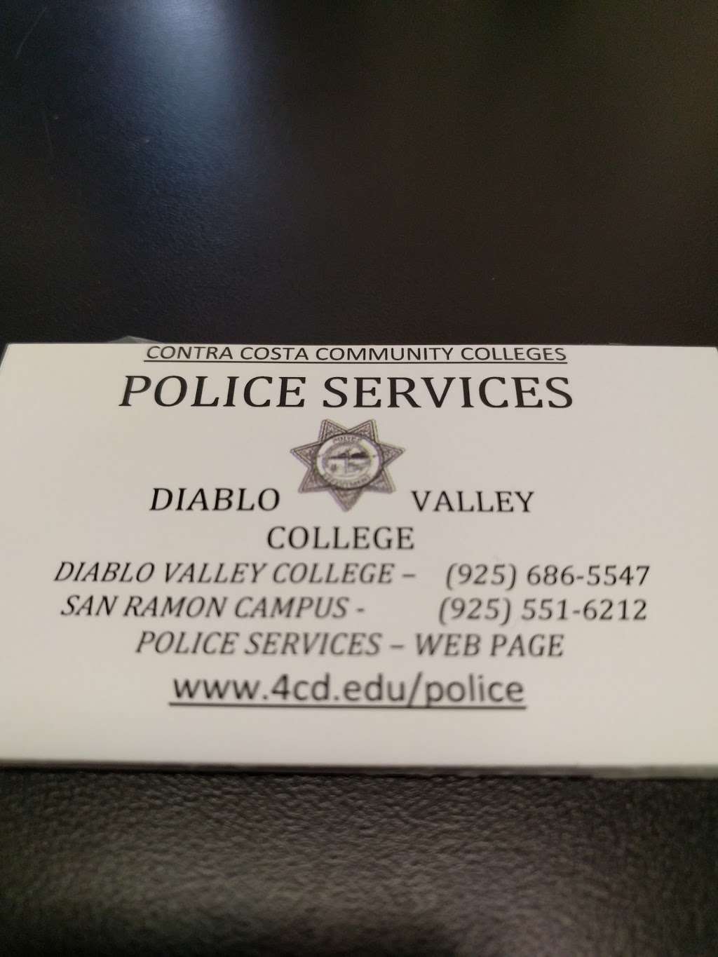 Contra Costa Community College District Police Department - DVC  | Pleasant Hill, CA 94523 | Phone: (925) 686-5547