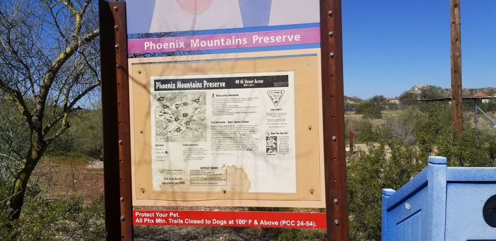 Phoenix Mountain Preserve - 40th St. Trailhead | 9200 N 40th St, Phoenix, AZ 85028, USA | Phone: (602) 261-8318