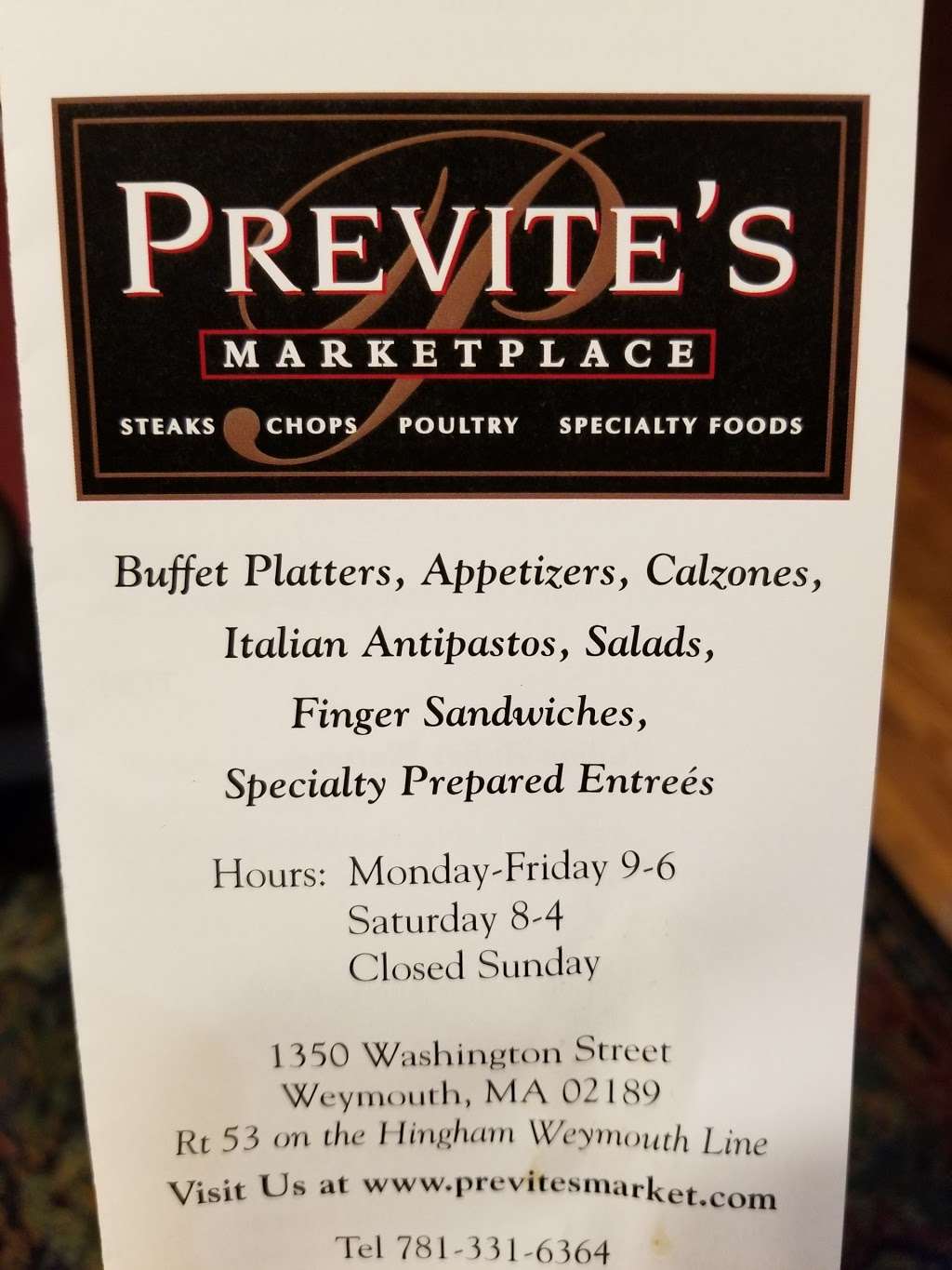 Previte’s Marketplace | 1350 Washington St, East Weymouth, MA 02189, USA | Phone: (781) 331-6364