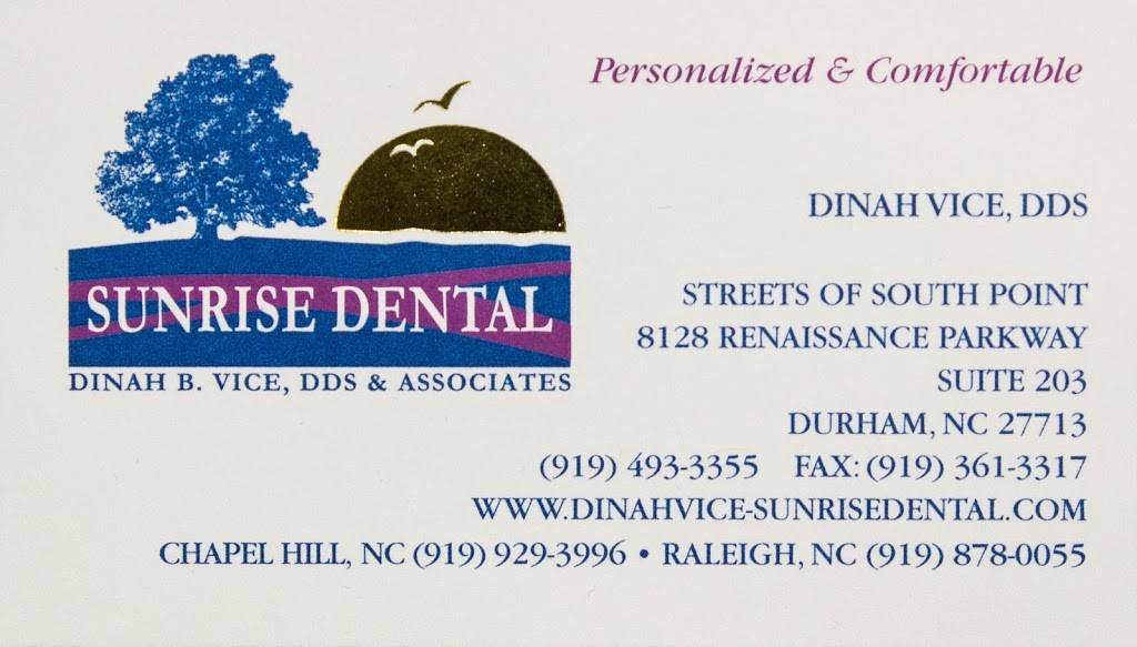 Sunrise Dental | 8128 Renaissance Pkwy #203, Durham, NC 27713, USA | Phone: (919) 493-3355