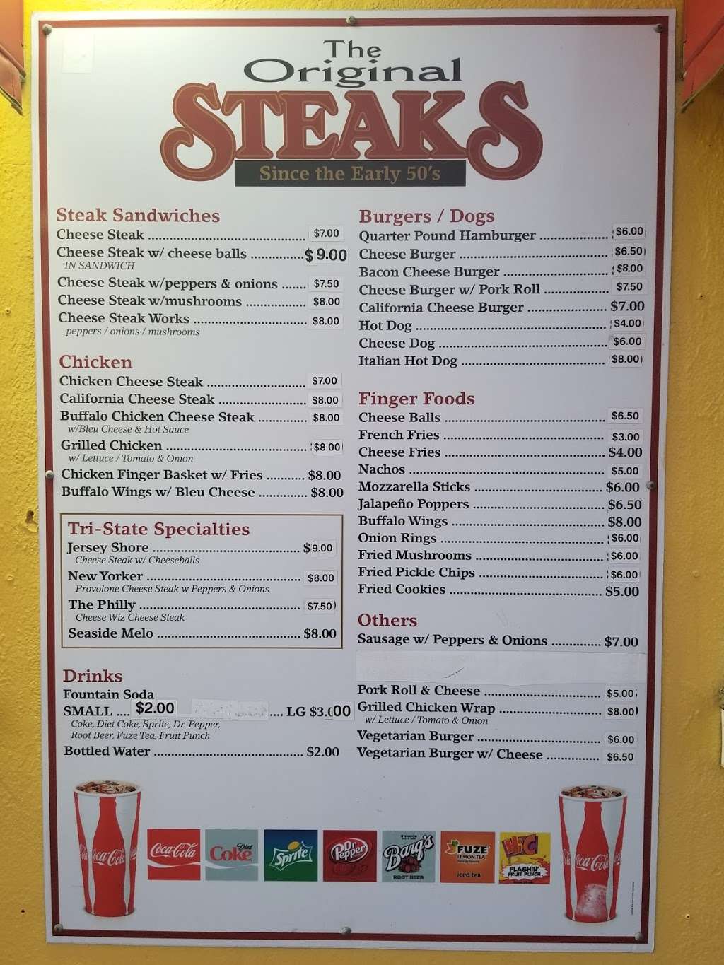 The Original Steaks | 21 Ocean Terrace, Seaside Heights, NJ 08751, USA | Phone: (732) 830-8820