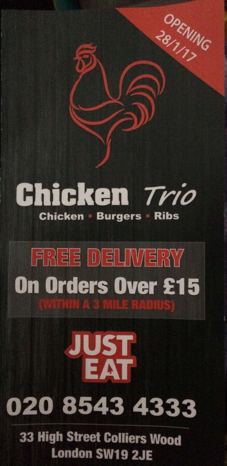 Chicken Trio | 33 High Street Colliers Wood, London SW19 2JE, UK | Phone: 020 8543 4333