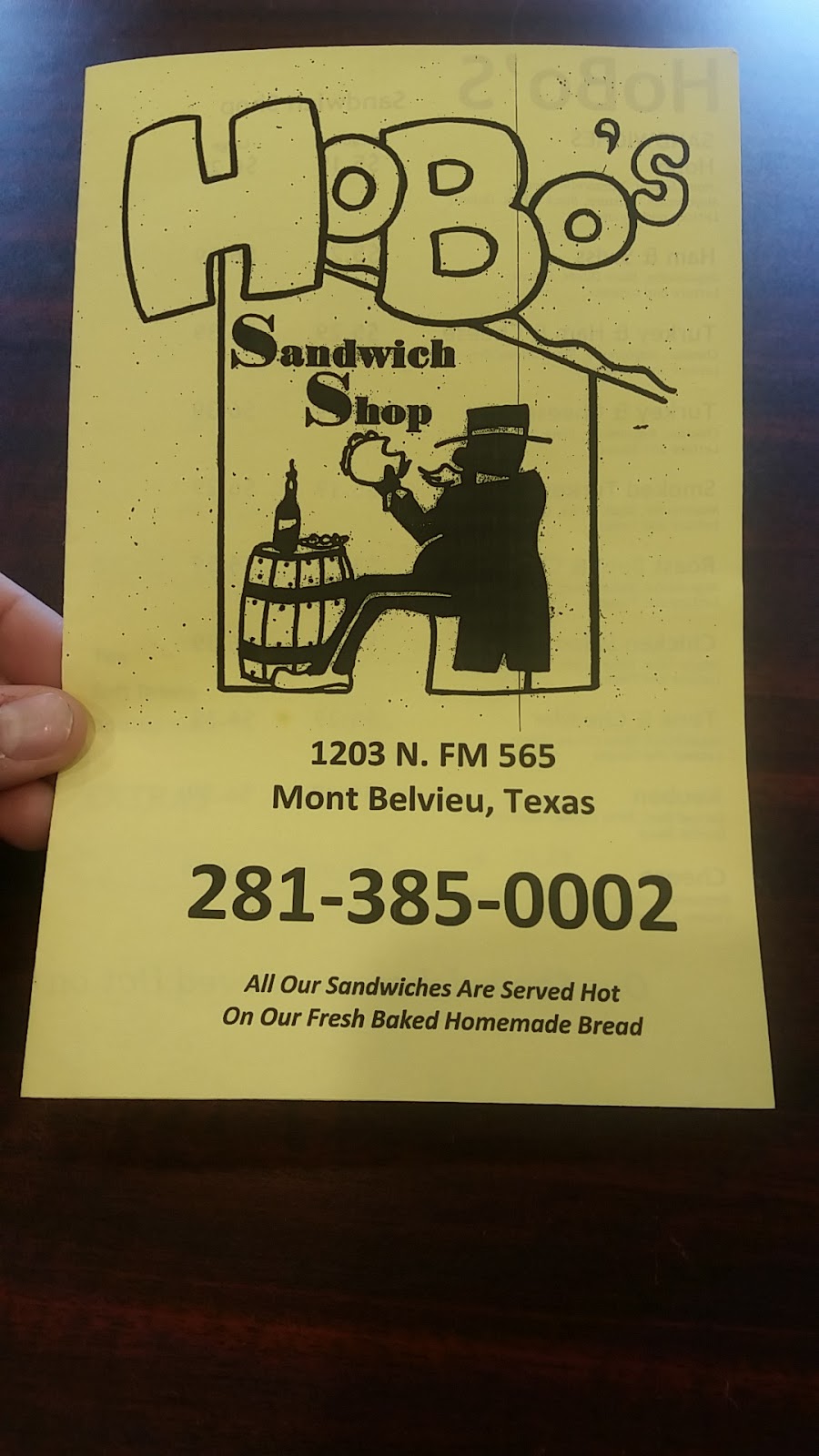 Hobos Sandwich Shop | 1203 FM 565, Mont Belvieu, TX 77523, USA | Phone: (281) 385-0002