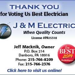 J & M Electric | 24 Pear Dr, Doylestown, PA 18902, USA | Phone: (215) 766-8209