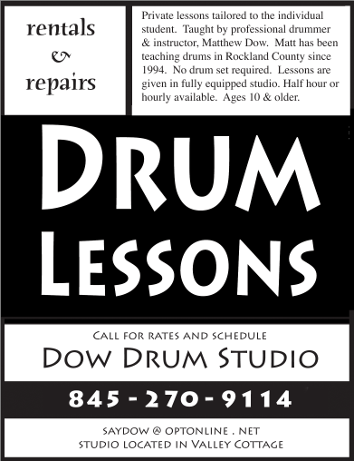 Dow Drum Studios Lessons-Repairs | 318 Fulle Dr, Valley Cottage, NY 10989, USA | Phone: (845) 267-4127