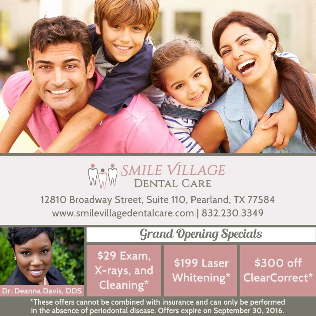 Smile Village Dental Care | 12810 Broadway St #110, Pearland, TX 77584, USA | Phone: (832) 230-3349