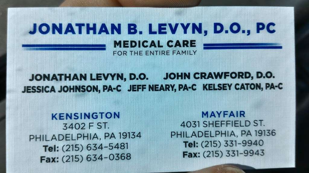 Levyn Jonathan B DO | 4031 Sheffield Ave, Philadelphia, PA 19136, USA | Phone: (215) 331-9940