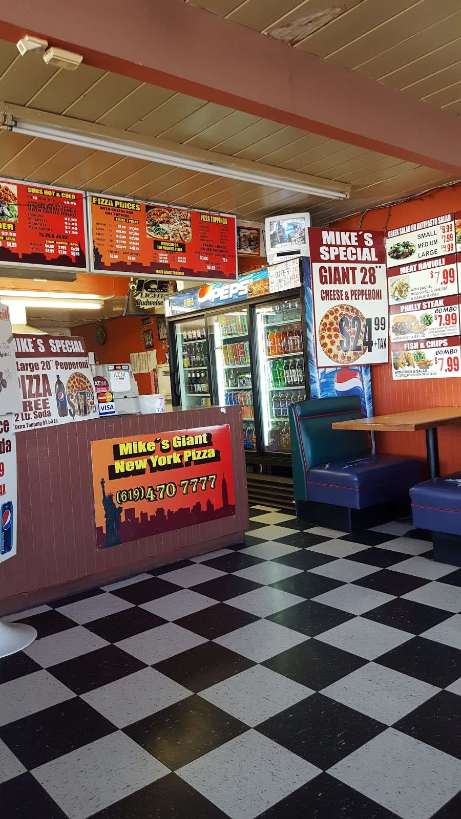 Mikes Giant New York Pizza | 2357 Reo Dr, San Diego, CA 92139, USA | Phone: (619) 470-7777