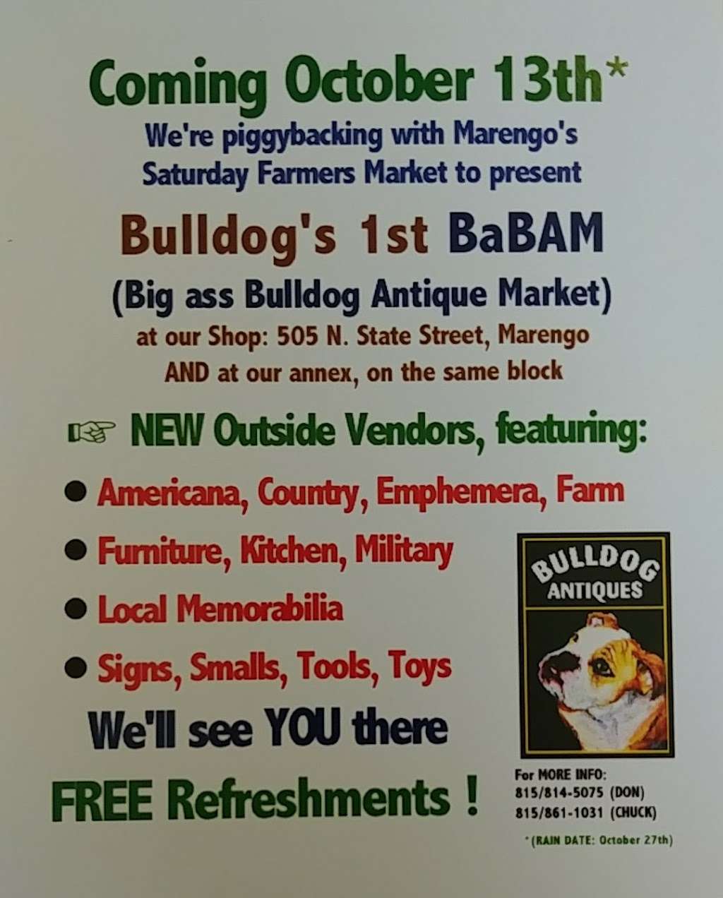 Bulldog Antiques | 505 N State St, Marengo, IL 60152, USA | Phone: (815) 814-5075