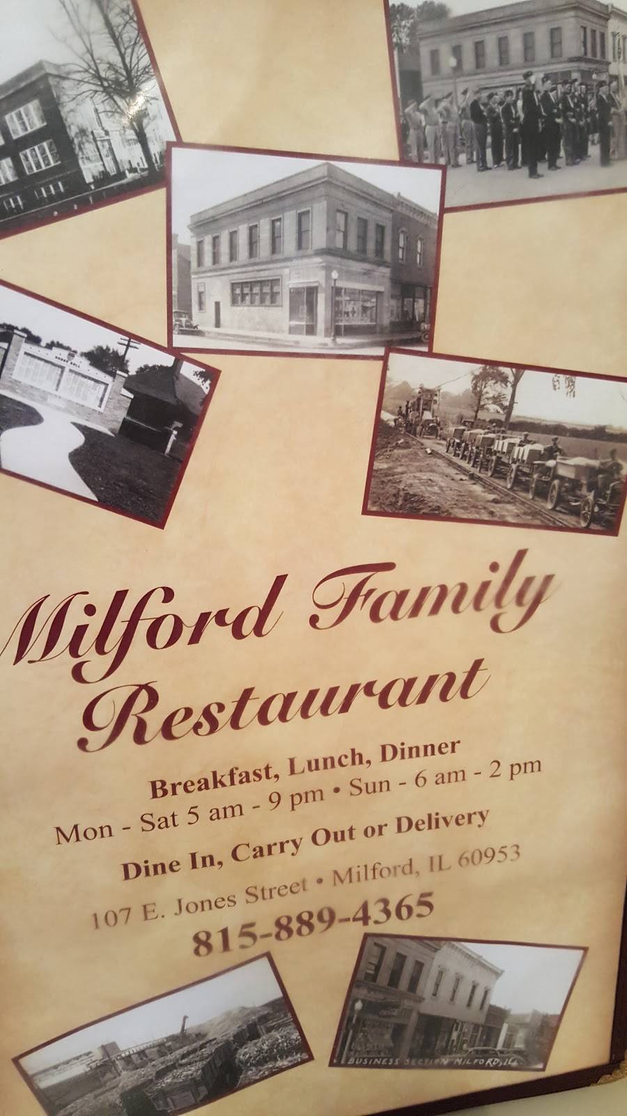 Milford Family Restaurant | 107 E Jones St, Milford, IL 60953, USA | Phone: (815) 889-4365