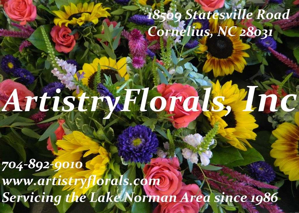 Artistry Florals | 18509 Statesville Rd B2, Cornelius, NC 28031, USA | Phone: (704) 892-9010