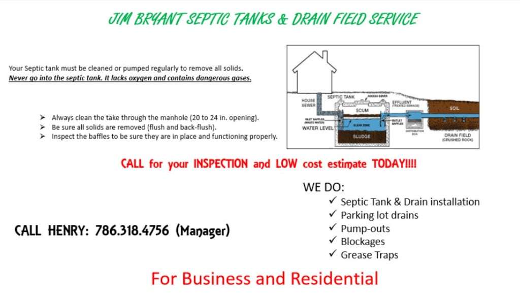 Jim Bryant Septic Service | 17935 NW 18th Ave, Miami Gardens, FL 33056, USA | Phone: (786) 318-4756