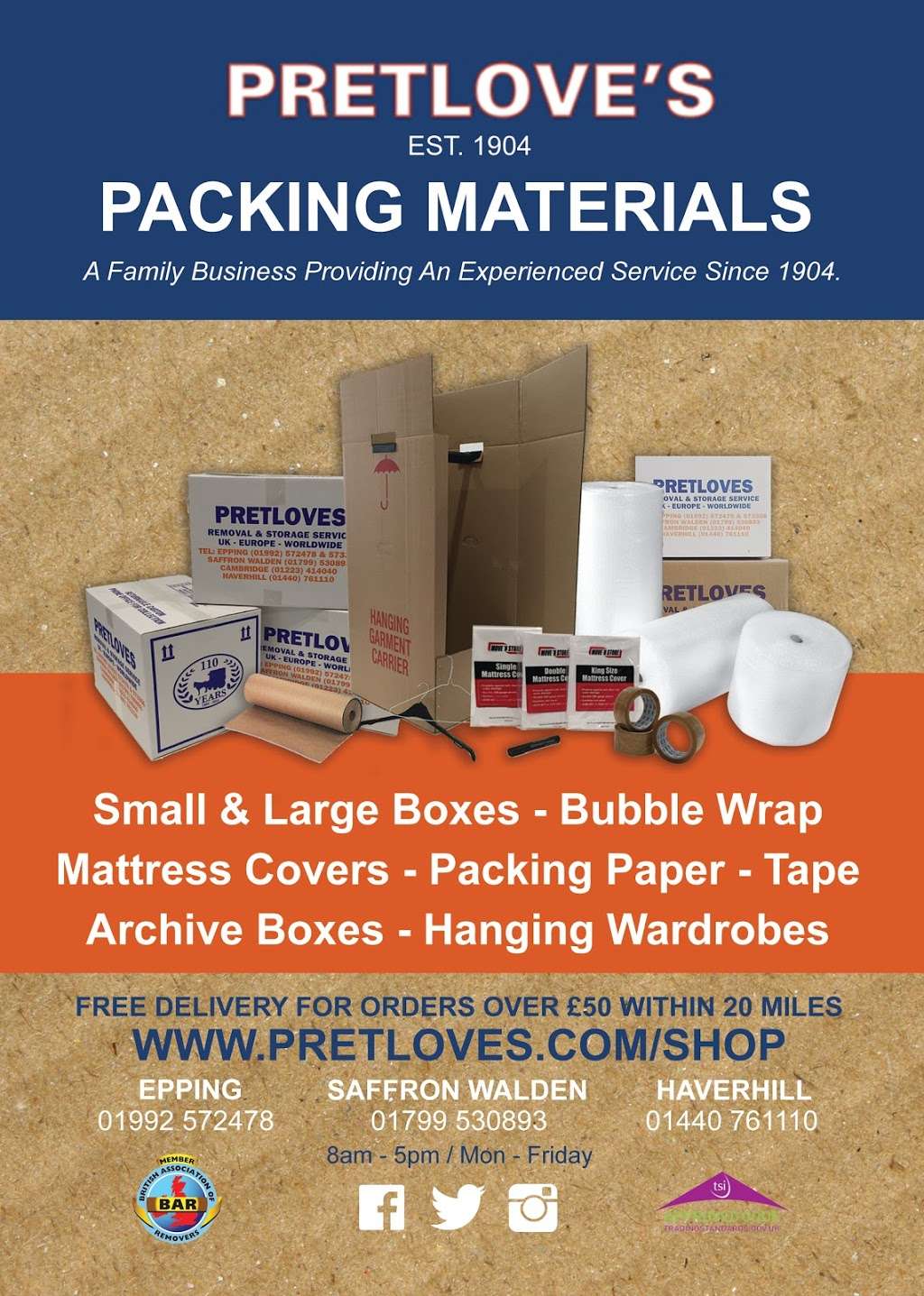 Pretloves Removal and Storage Ltd | Woodside Trading Estate, Thornwood, Epping, Epping, Essex CM16 6LJ, UK | Phone: 01992 572478