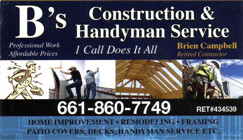 Bs Construction & Handyman Service | 27722 Moonridge Ln, Castaic, CA 91384 | Phone: (661) 860-7749