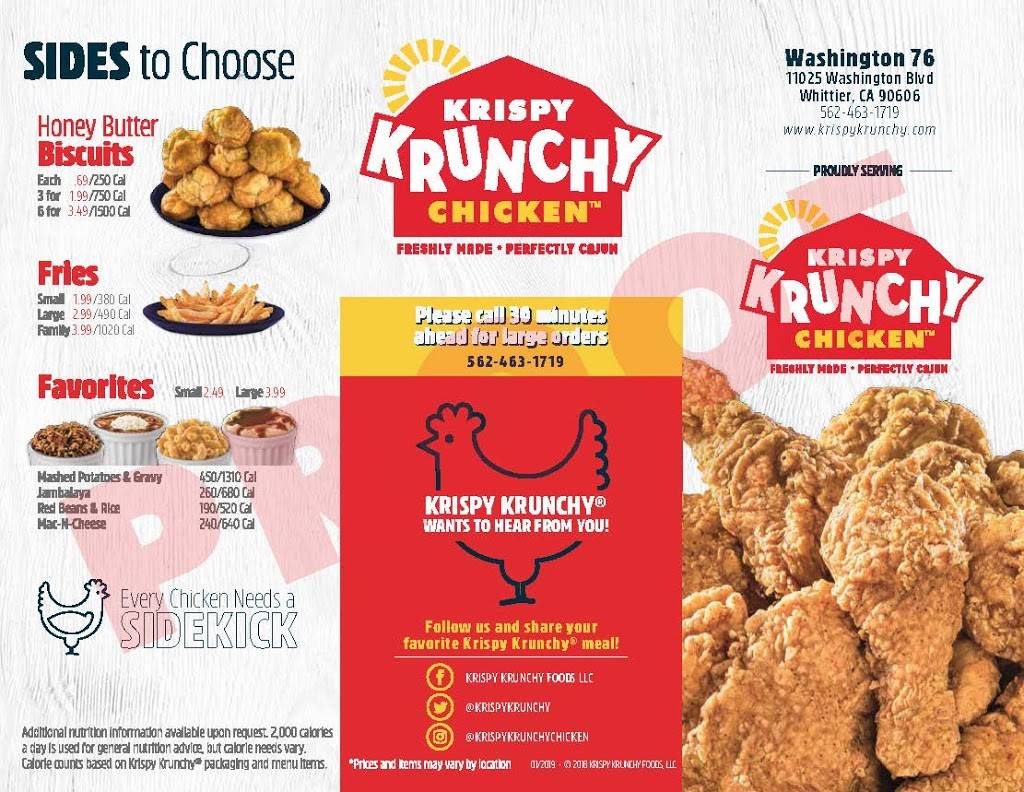 Krispy Krunchy Chicken | 11025 Washington Blvd, Whittier, CA 90606, USA | Phone: (562) 463-1719