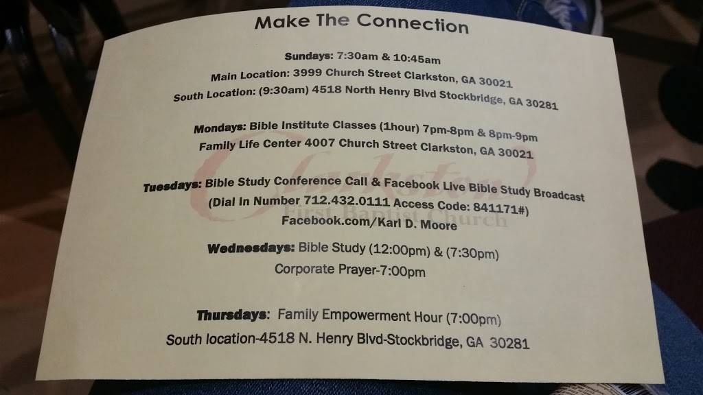 Clarkston First Baptist Church | 3999 Church St, Clarkston, GA 30021, USA | Phone: (404) 292-5686