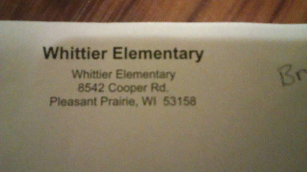 Whittier Elementary School | 8542 Cooper Rd, Pleasant Prairie, WI 53158 | Phone: (262) 359-2110