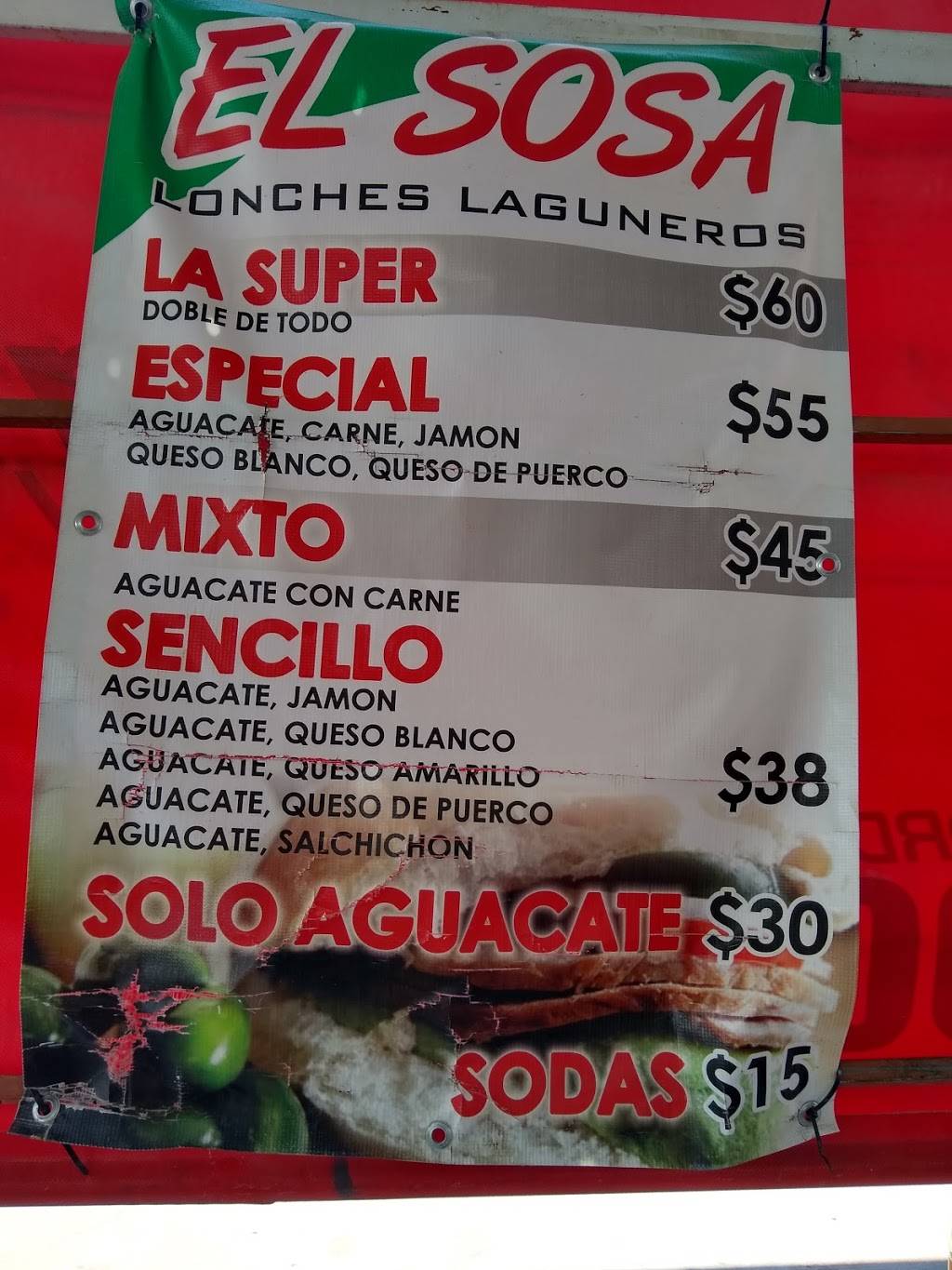 Lonches Laguneros El Sosa | Panamericana 9110, Jardines del Aeropuerto, 32695 Cd Juárez, Chih., Mexico | Phone: 656 319 0005