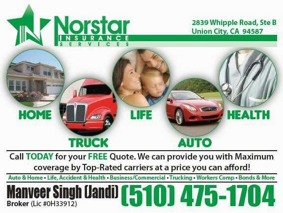 Norstar Insurance Services | 2839 Whipple Rd, Union City, CA 94587, USA | Phone: (510) 475-1704