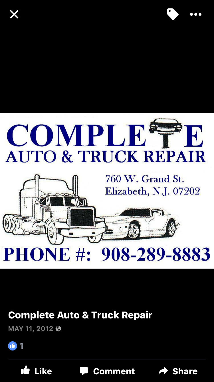 Complete Auto & Truck Repair | 760 W Grand St, Elizabeth, NJ 07202 | Phone: (908) 289-8883