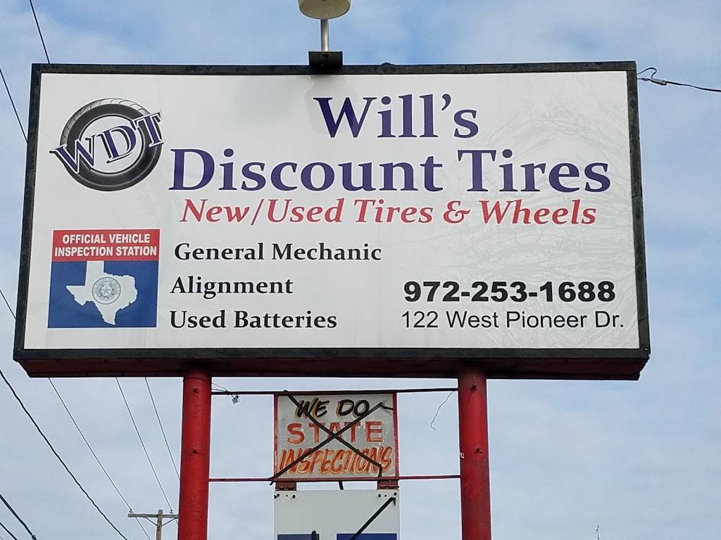 Wills Discount Tires | 122 W Pioneer Dr, Irving, TX 75061, USA | Phone: (972) 253-1688