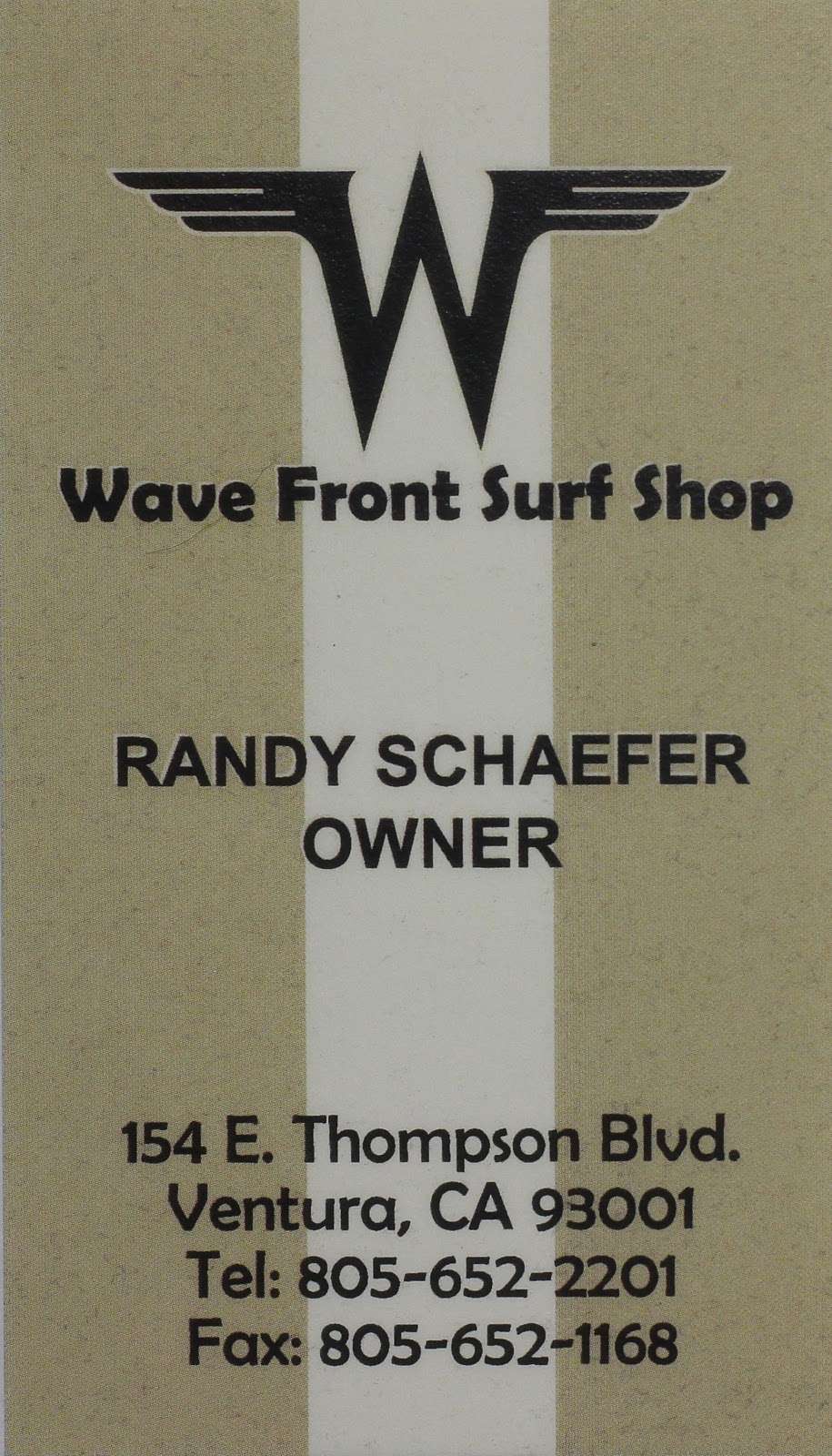 Wave Front Surf Shop | 154 E Thompson Blvd, Ventura, CA 93001, USA | Phone: (805) 652-2201