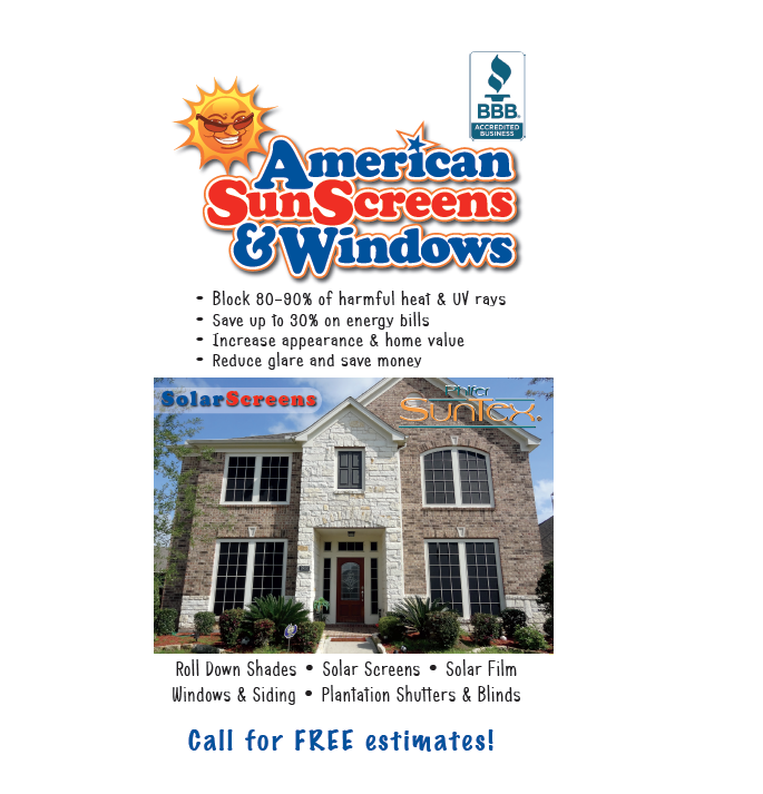 American Sun Screens | 3732 Armand Dr, Dickinson, TX 77539 | Phone: (832) 617-5700