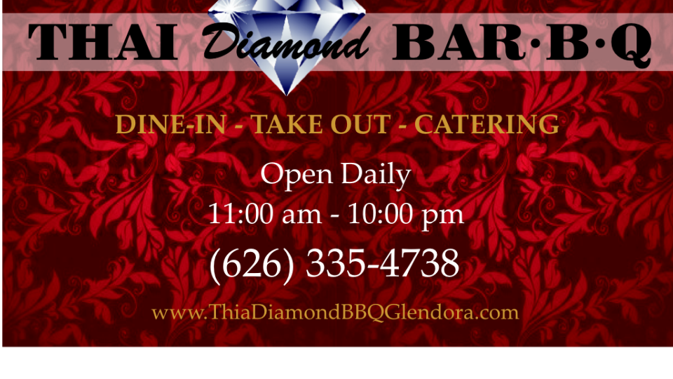 THAI DIAMOND BAR B Q | 3804, 1832 E Rte 66, Glendora, CA 91740 | Phone: (626) 335-4738