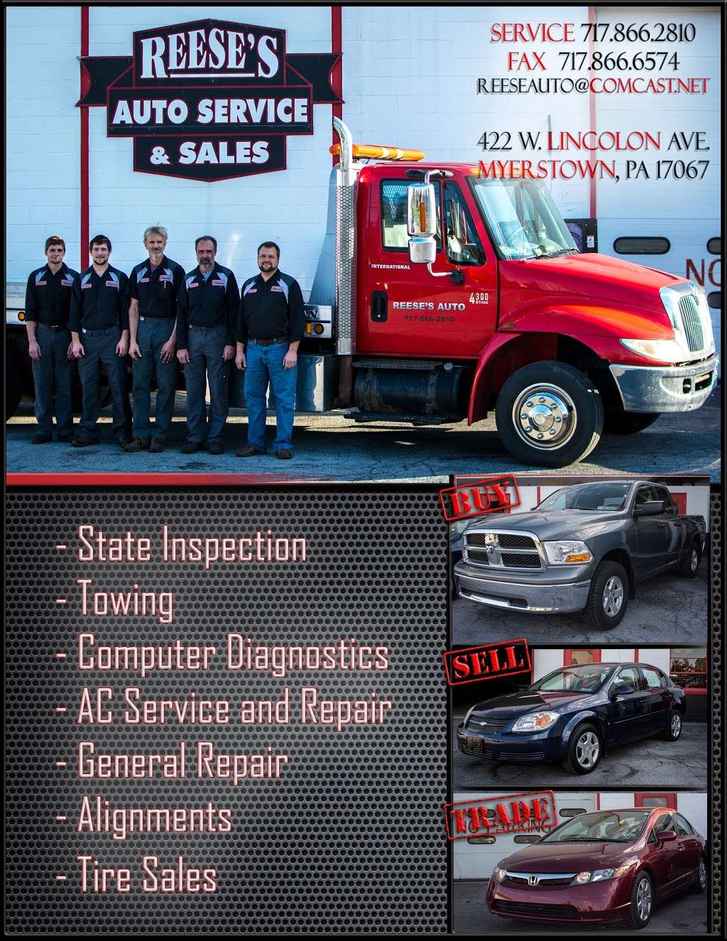 Reeses Auto Services & Sales | 422 W Lincoln Ave, Myerstown, PA 17067 | Phone: (717) 866-2810