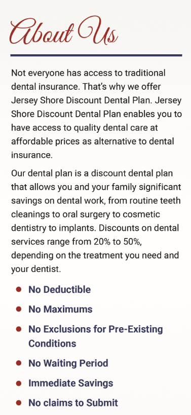 Jersey Shore Discount Dental Plan | 2677 NJ-70, Manasquan, NJ 08736, USA | Phone: (732) 844-8144