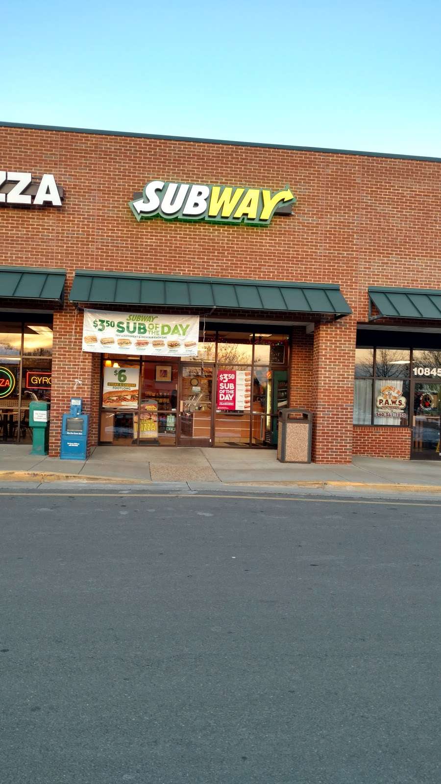 Subway | 10847 Tidewater Trail, Fredericksburg, VA 22408, USA | Phone: (540) 372-7216