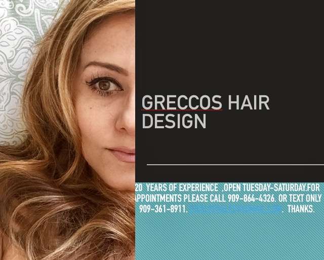 Grecos Hair Design | 7955 Webster St # 14, Highland, CA 92346, USA | Phone: (909) 864-4326