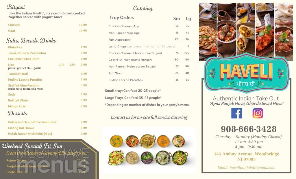 Haveli Punjab Di | 145 Amboy Ave, Woodbridge Township, NJ 07095, USA | Phone: (908) 666-3428