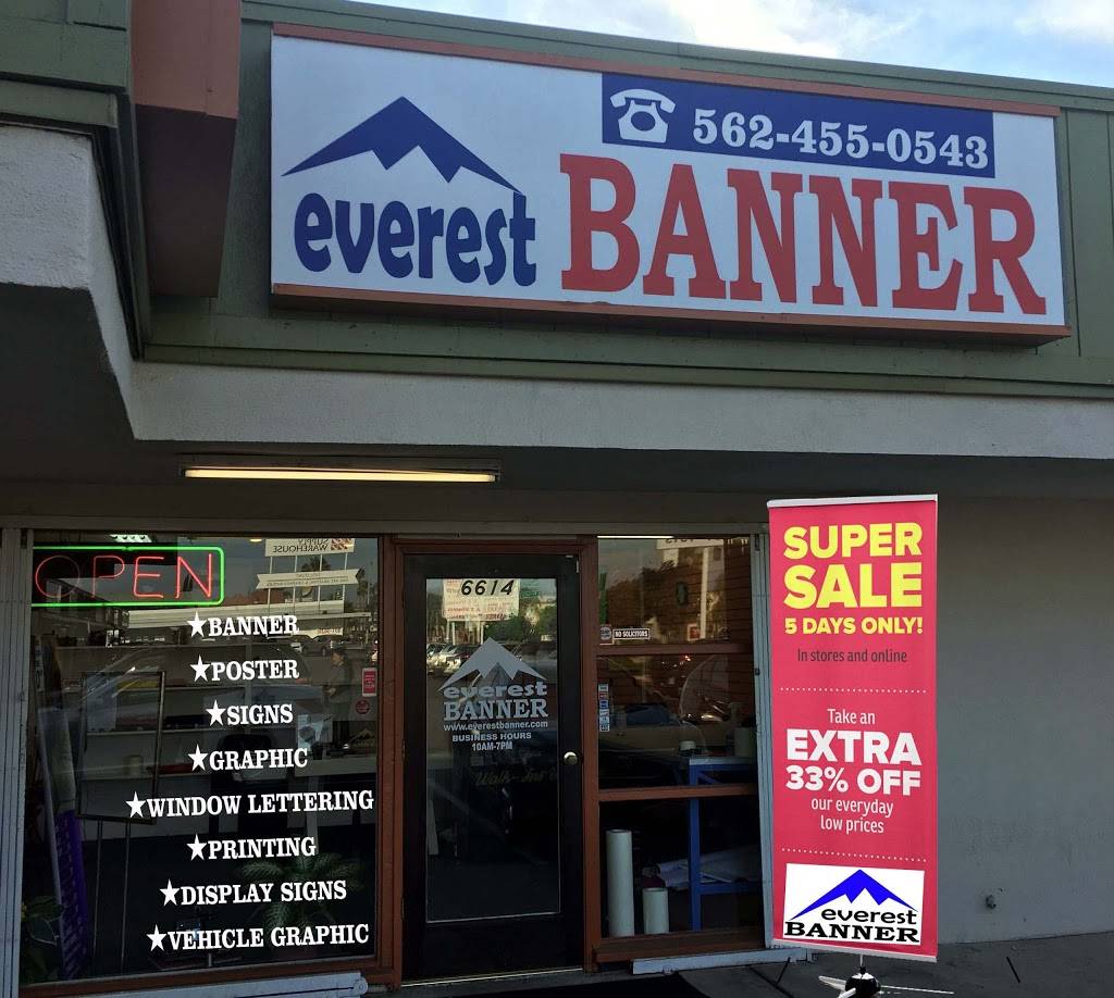 Everest Banner & Signs Shop | 6614 Westminster Blvd, Westminster, CA 92683, USA | Phone: (562) 455-0543