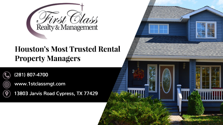 First Class Realty & Management | 13803 Jarvis Rd, Cypress, TX 77429, USA | Phone: (281) 807-4700