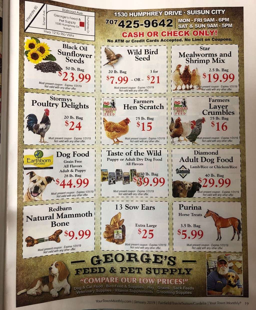 Georges Feed & Pet Supply | 1530 Humphrey Dr, Suisun City, CA 94585, USA | Phone: (707) 425-9642 Georges Feed & Pet Supply | 1530 Humphrey Dr, Suisun City, CA 94585, USA | Phone: (707) 425-9642